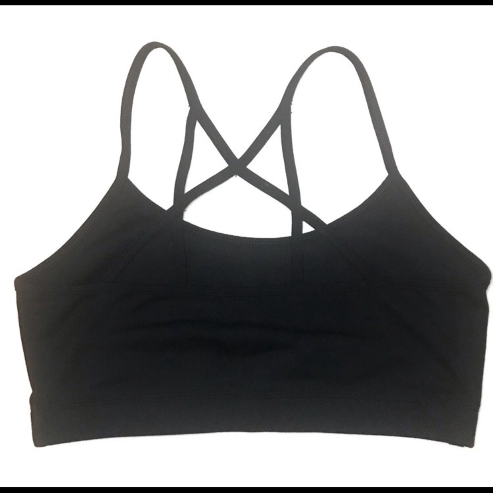 Black Strappy Sports Bra
